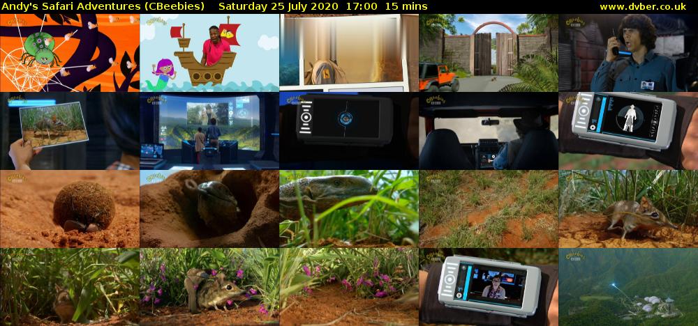 Andy's Safari Adventures (CBeebies) Saturday 25 July 2020 17:00 - 17:15