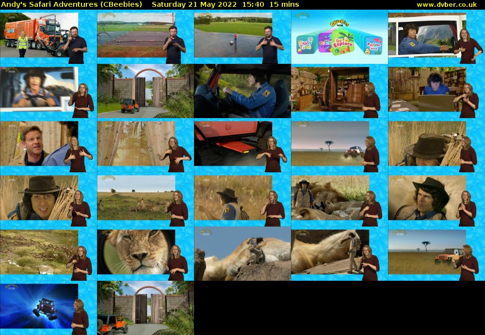 Andy's Safari Adventures (CBeebies) Saturday 21 May 2022 15:40 - 15:55