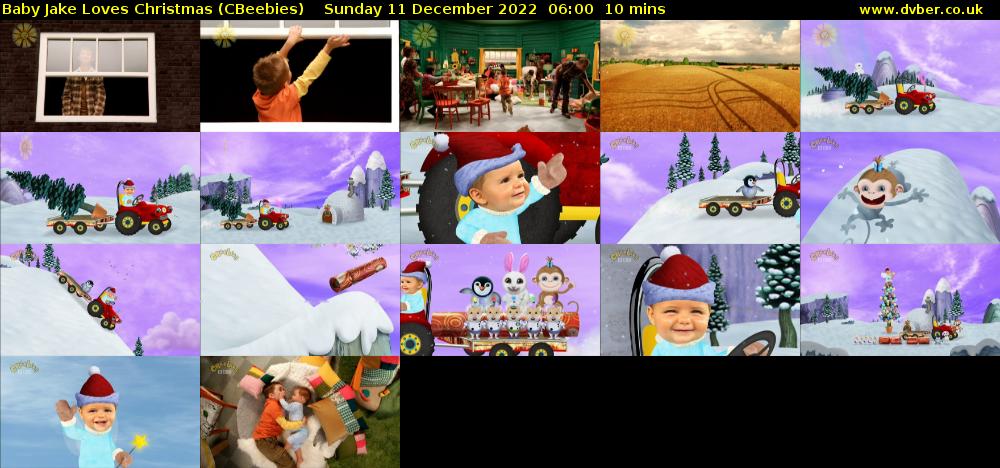 Baby Jake Loves Christmas (CBeebies) Sunday 11 December 2022 06:00 - 06:10