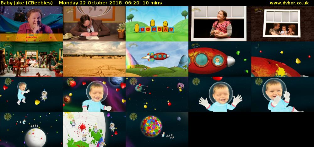 Baby Jake (CBeebies) Monday 22 October 2018 06:20 - 06:30