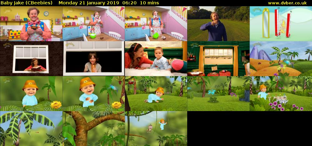 Baby Jake (CBeebies) Monday 21 January 2019 06:20 - 06:30