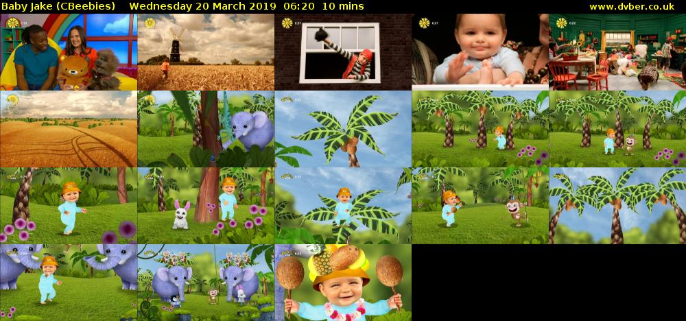 Baby Jake (CBeebies) Wednesday 20 March 2019 06:20 - 06:30