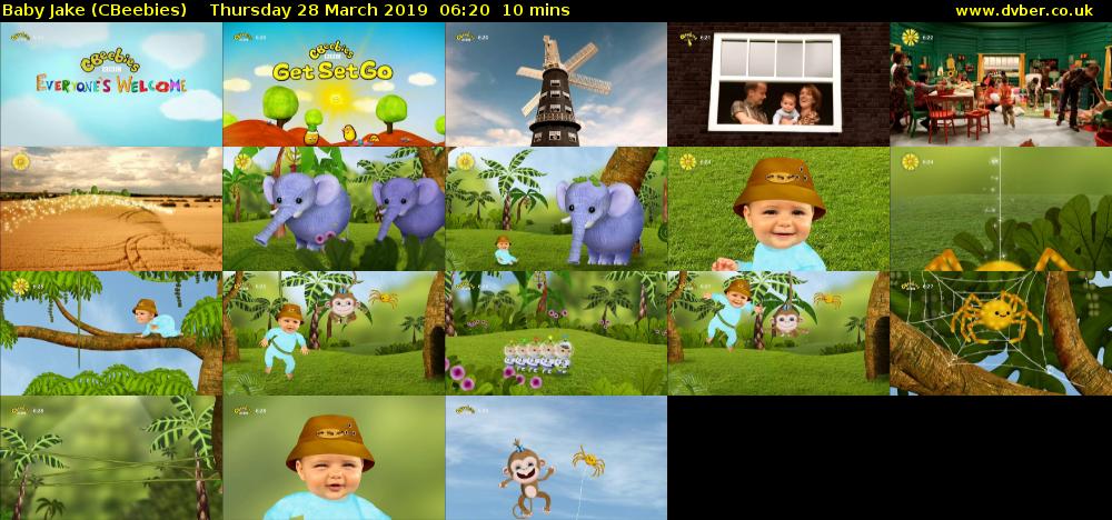 Baby Jake (CBeebies) Thursday 28 March 2019 06:20 - 06:30