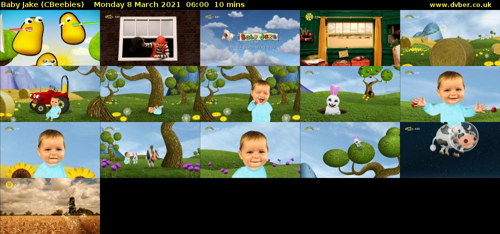 Baby Jake (CBeebies) Monday 8 March 2021 06:00 - 06:10