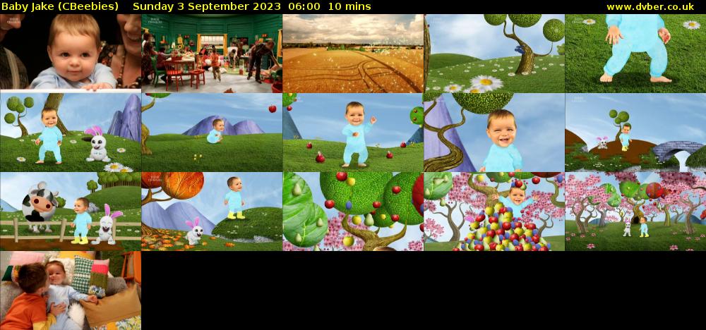 Baby Jake (CBeebies) Sunday 3 September 2023 06:00 - 06:10