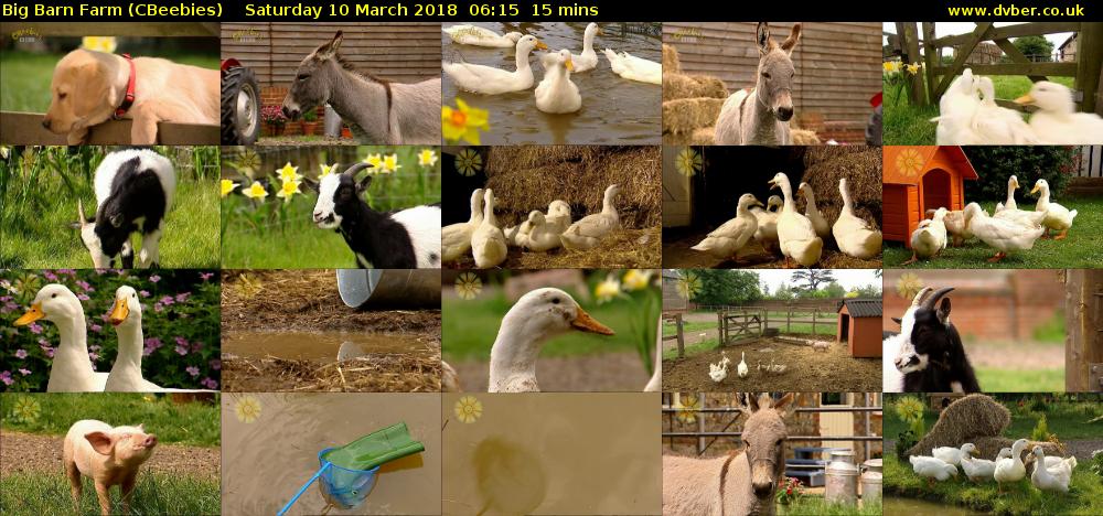 Big Barn Farm (CBeebies) Saturday 10 March 2018 06:15 - 06:30