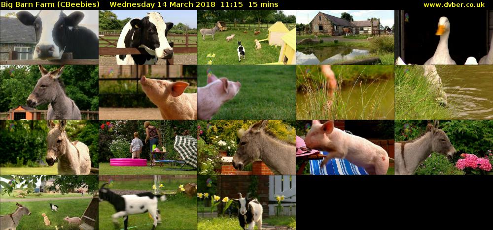 Big Barn Farm (CBeebies) Wednesday 14 March 2018 11:15 - 11:30