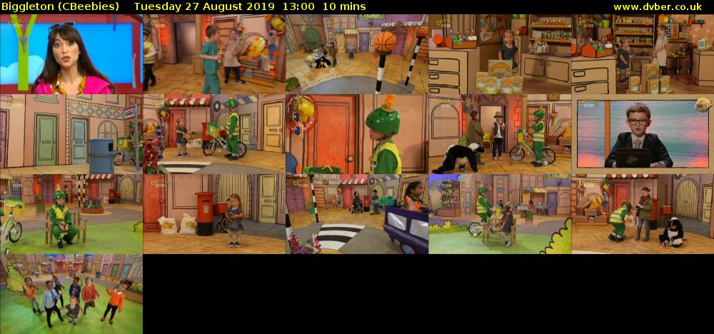 Biggleton (CBeebies) Tuesday 27 August 2019 13:00 - 13:10