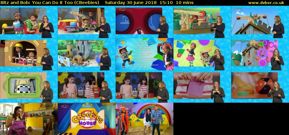 Bitz and Bob: You Can Do It Too (CBeebies) Saturday 30 June 2018 15:10 - 15:20