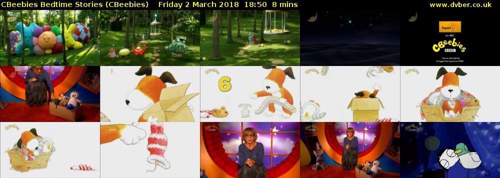 CBeebies Bedtime Stories (CBeebies) Friday 2 March 2018 18:50 - 18:58