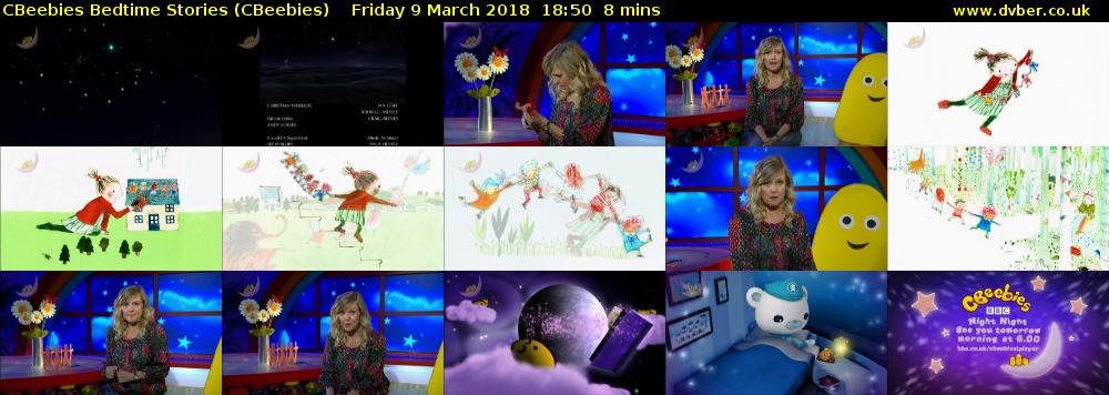 CBeebies Bedtime Stories (CBeebies) Friday 9 March 2018 18:50 - 18:58