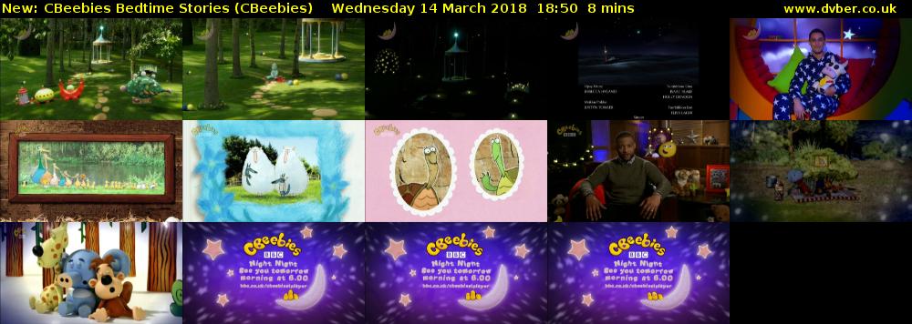 CBeebies Bedtime Stories (CBeebies) Wednesday 14 March 2018 18:50 - 18:58