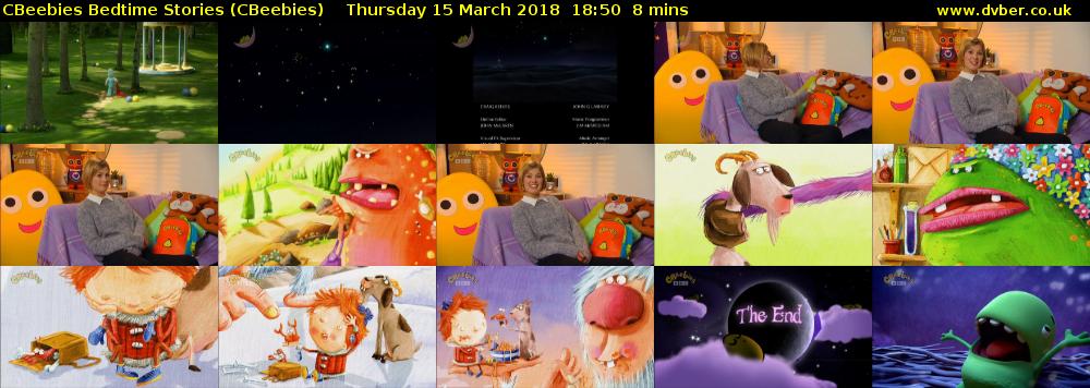 CBeebies Bedtime Stories (CBeebies) Thursday 15 March 2018 18:50 - 18:58