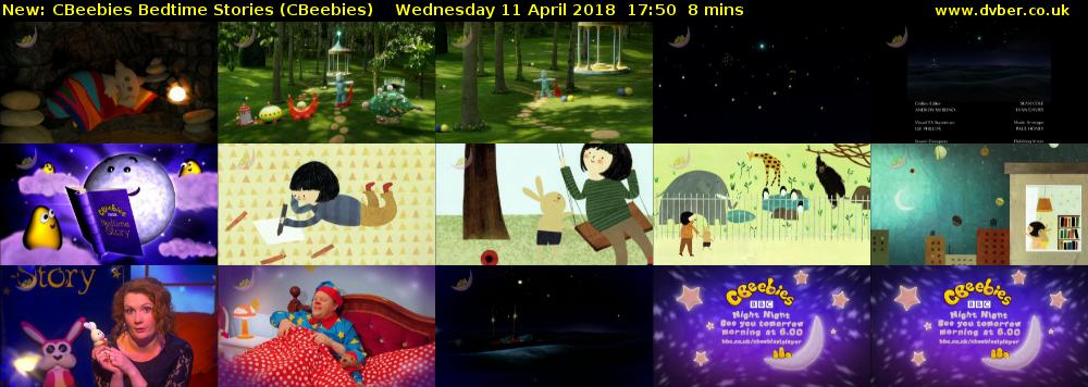 CBeebies Bedtime Stories (CBeebies) Wednesday 11 April 2018 18:50 - 18:58