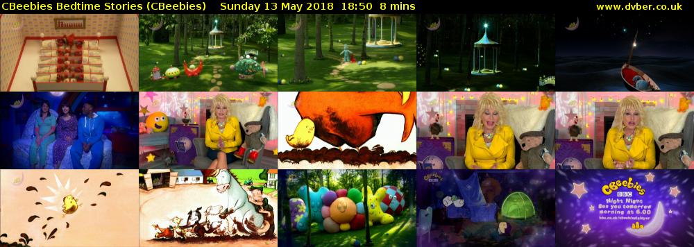 CBeebies Bedtime Stories (CBeebies) Sunday 13 May 2018 18:50 - 18:58