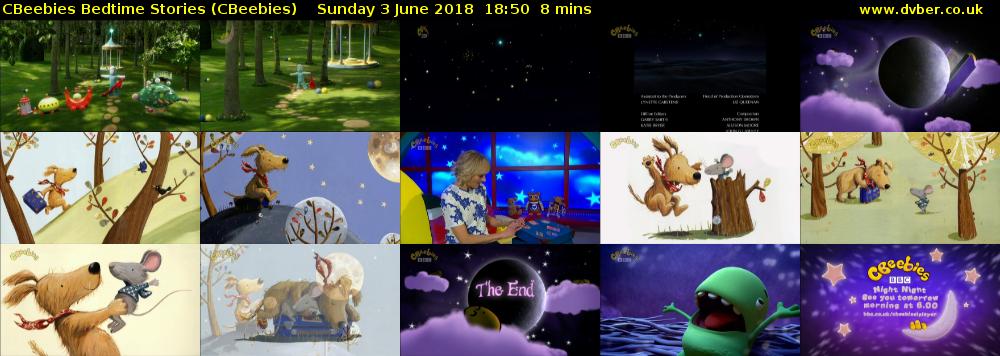CBeebies Bedtime Stories (CBeebies) Sunday 3 June 2018 18:50 - 18:58