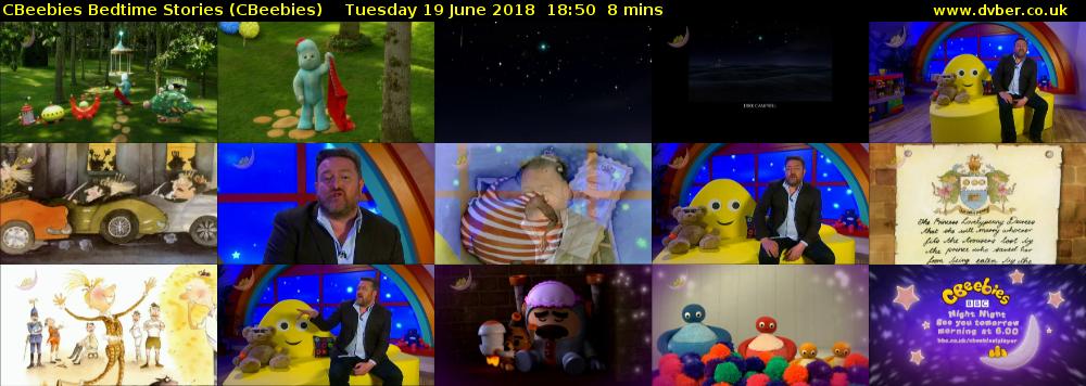 CBeebies Bedtime Stories (CBeebies) Tuesday 19 June 2018 18:50 - 18:58