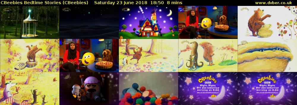 CBeebies Bedtime Stories (CBeebies) Saturday 23 June 2018 18:50 - 18:58