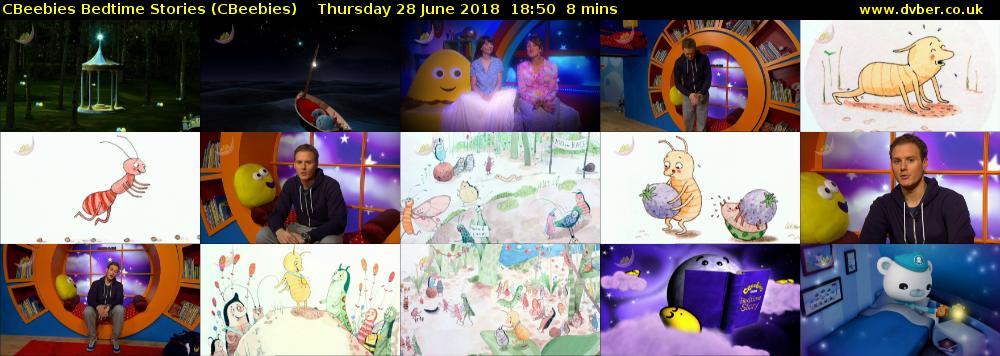 CBeebies Bedtime Stories (CBeebies) Thursday 28 June 2018 18:50 - 18:58