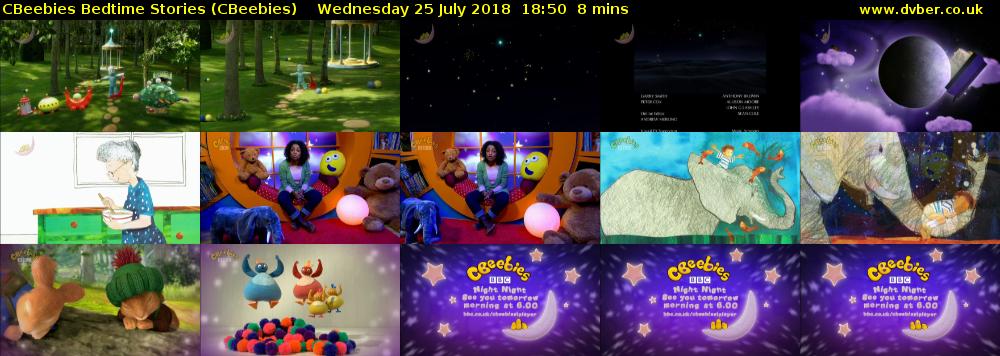 CBeebies Bedtime Stories (CBeebies) Wednesday 25 July 2018 18:50 - 18:58