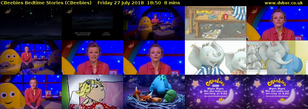 CBeebies Bedtime Stories (CBeebies) Friday 27 July 2018 18:50 - 18:58
