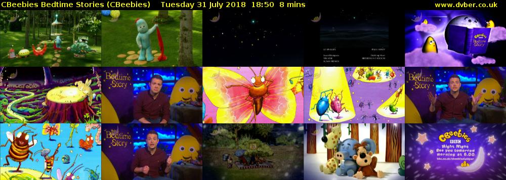 CBeebies Bedtime Stories (CBeebies) Tuesday 31 July 2018 18:50 - 18:58