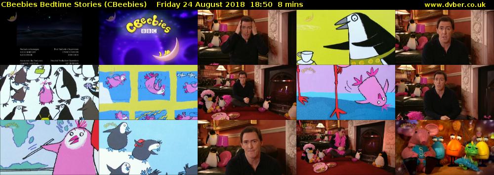 CBeebies Bedtime Stories (CBeebies) Friday 24 August 2018 18:50 - 18:58