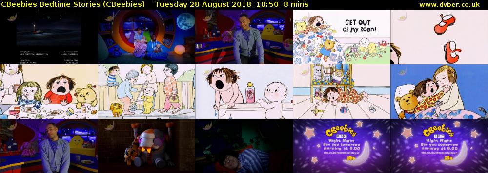 CBeebies Bedtime Stories (CBeebies) Tuesday 28 August 2018 18:50 - 18:58