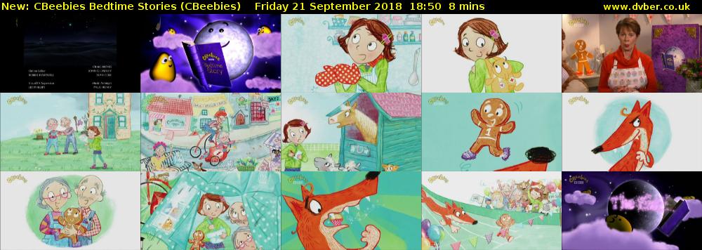CBeebies Bedtime Stories (CBeebies) Friday 21 September 2018 18:50 - 18:58