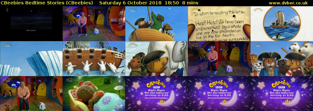 CBeebies Bedtime Stories (CBeebies) Saturday 6 October 2018 18:50 - 18:58