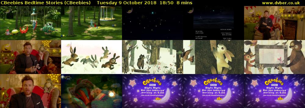 CBeebies Bedtime Stories (CBeebies) Tuesday 9 October 2018 18:50 - 18:58