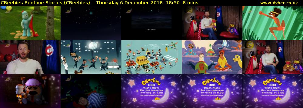 CBeebies Bedtime Stories (CBeebies) Thursday 6 December 2018 18:50 - 18:58