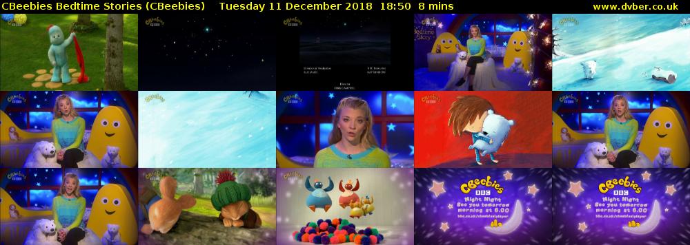 CBeebies Bedtime Stories (CBeebies) Tuesday 11 December 2018 18:50 - 18:58