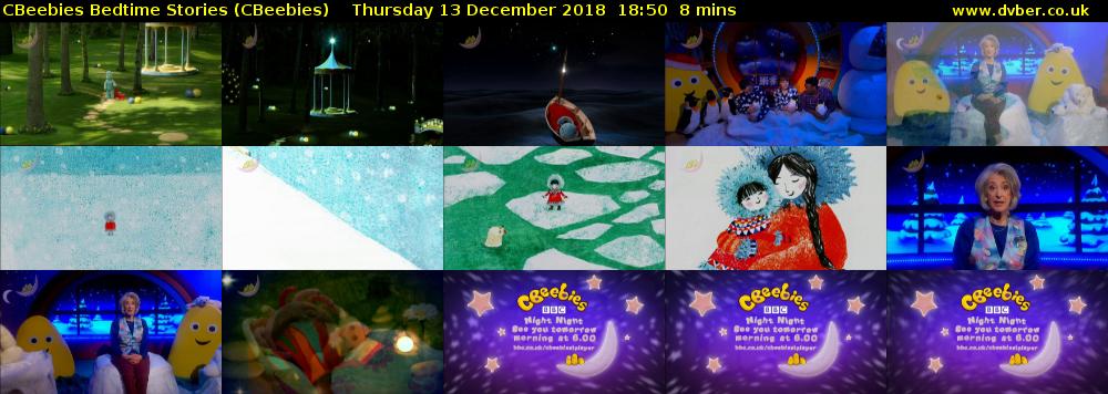 CBeebies Bedtime Stories (CBeebies) Thursday 13 December 2018 18:50 - 18:58
