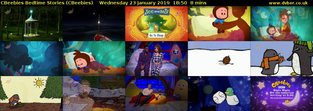 CBeebies Bedtime Stories (CBeebies) Wednesday 23 January 2019 18:50 - 18:58