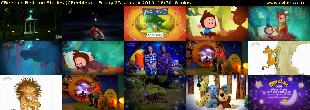 CBeebies Bedtime Stories (CBeebies) Friday 25 January 2019 18:50 - 18:58