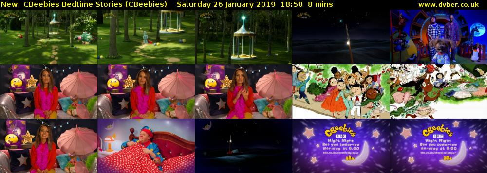 CBeebies Bedtime Stories (CBeebies) Saturday 26 January 2019 18:50 - 18:58