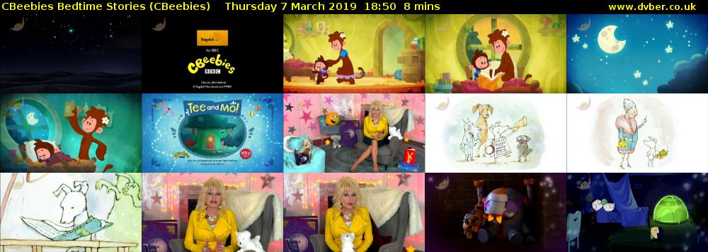 CBeebies Bedtime Stories (CBeebies) Thursday 7 March 2019 18:50 - 18:58