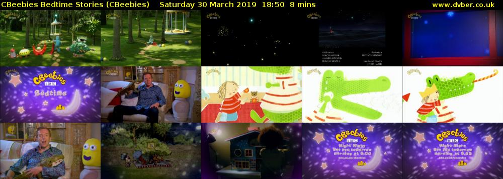CBeebies Bedtime Stories (CBeebies) Saturday 30 March 2019 18:50 - 18:58