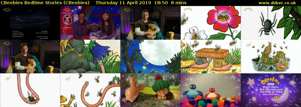 CBeebies Bedtime Stories (CBeebies) Thursday 11 April 2019 18:50 - 18:58
