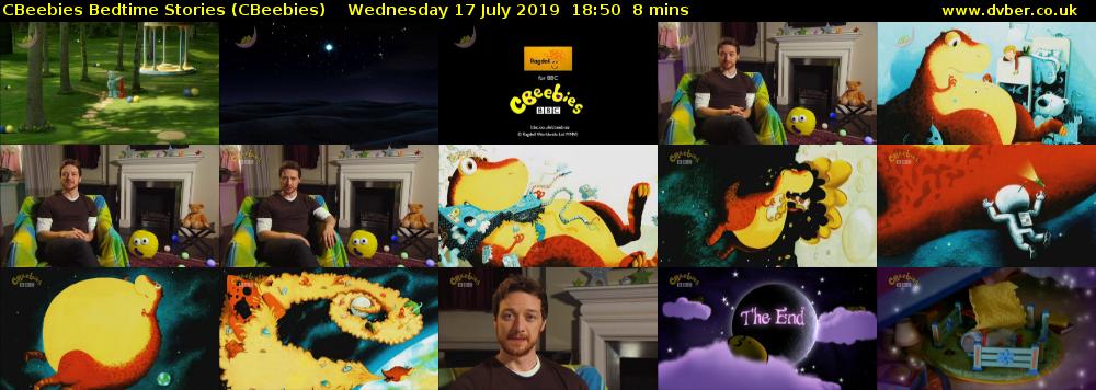CBeebies Bedtime Stories (CBeebies) Wednesday 17 July 2019 18:50 - 18:58