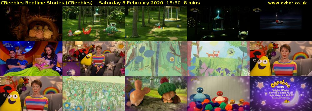 CBeebies Bedtime Stories (CBeebies) Saturday 8 February 2020 18:50 - 18:58