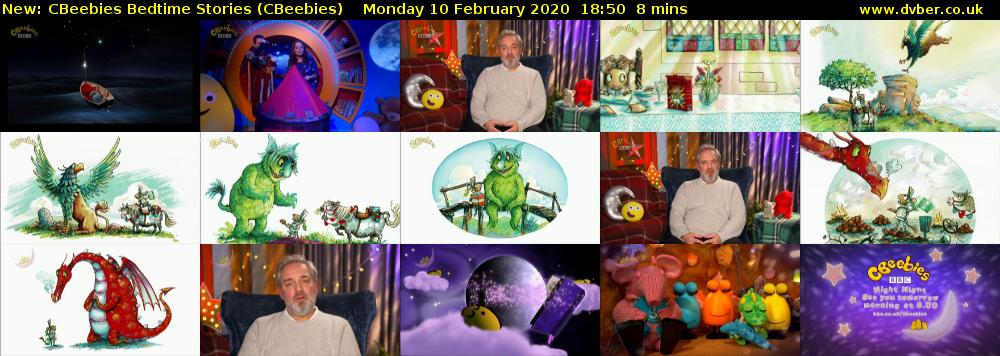 CBeebies Bedtime Stories (CBeebies) Monday 10 February 2020 18:50 - 18:58
