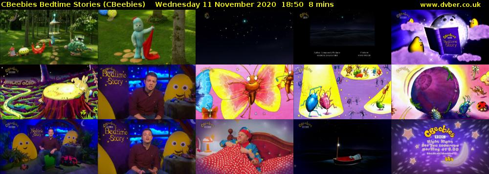 CBeebies Bedtime Stories (CBeebies) Wednesday 11 November 2020 18:50 - 18:58