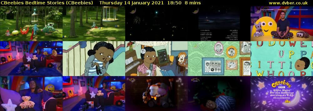 CBeebies Bedtime Stories (CBeebies) Thursday 14 January 2021 18:50 - 18:58