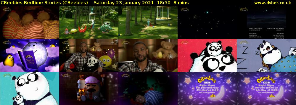 CBeebies Bedtime Stories (CBeebies) Saturday 23 January 2021 18:50 - 18:58
