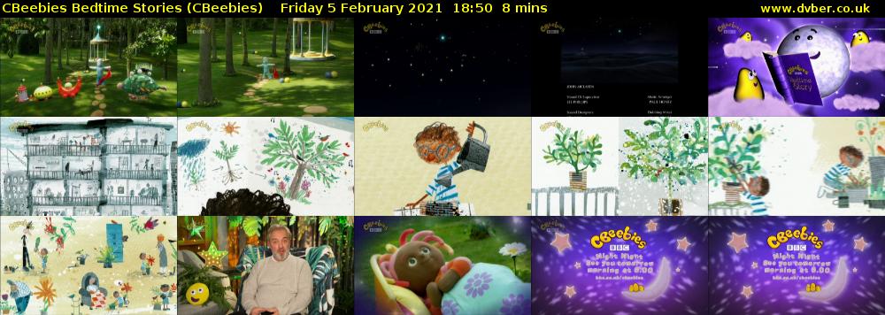 CBeebies Bedtime Stories (CBeebies) Friday 5 February 2021 18:50 - 18:58