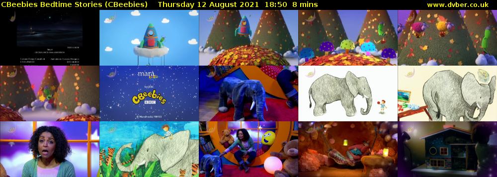 CBeebies Bedtime Stories (CBeebies) Thursday 12 August 2021 18:50 - 18:58