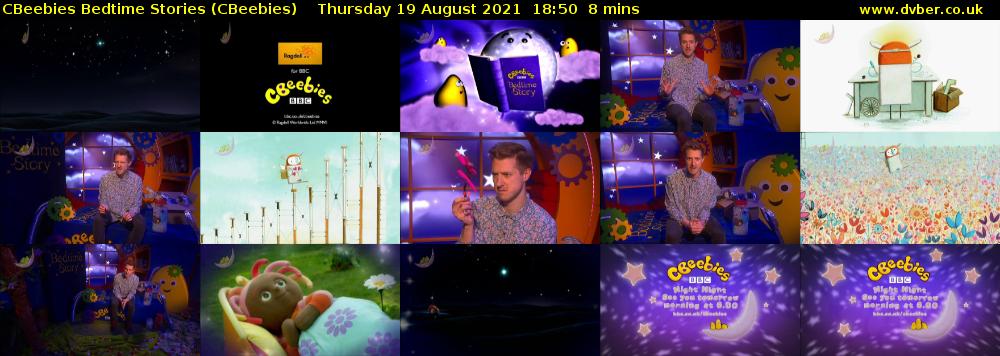 CBeebies Bedtime Stories (CBeebies) Thursday 19 August 2021 18:50 - 18:58