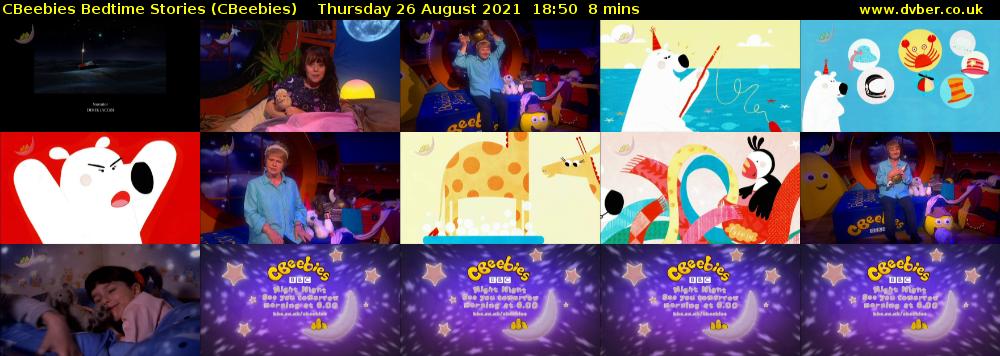 CBeebies Bedtime Stories (CBeebies) Thursday 26 August 2021 18:50 - 18:58